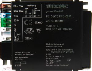 Electronic ballasts for metal halide lamps (PCI range)